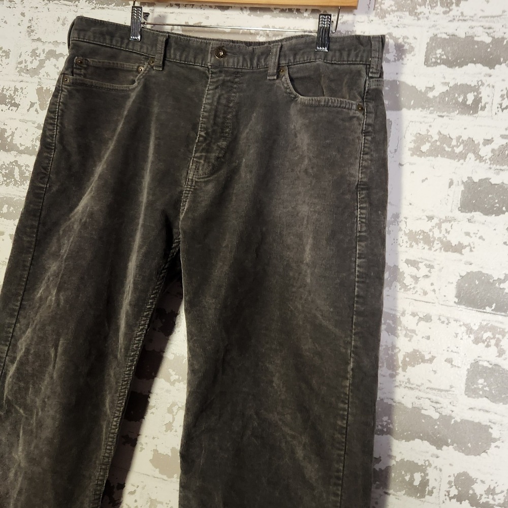 Dockers Mens Corduroy Pants Size 36x32 Charcoal Gray Straight Fit Casual Comfort - Picture 5 of 16